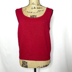St. John Red Wool Blend Knit Tank Top